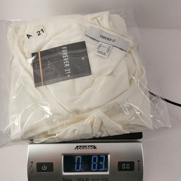 Forever 21 Women's Ivory Long Sleeve Bodysuit 1X Soft Stretchy Fabric - Picture 9 of 9